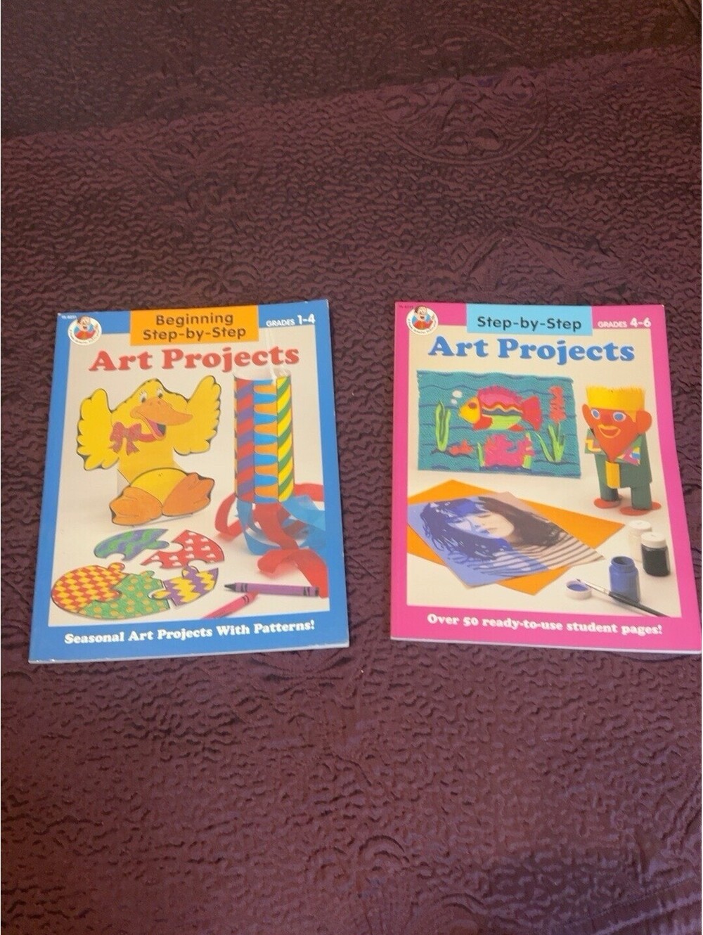 Lot of 12 - Grades 1 - 6 Teacher Workbooks Math, Art Projects & Other Subjects